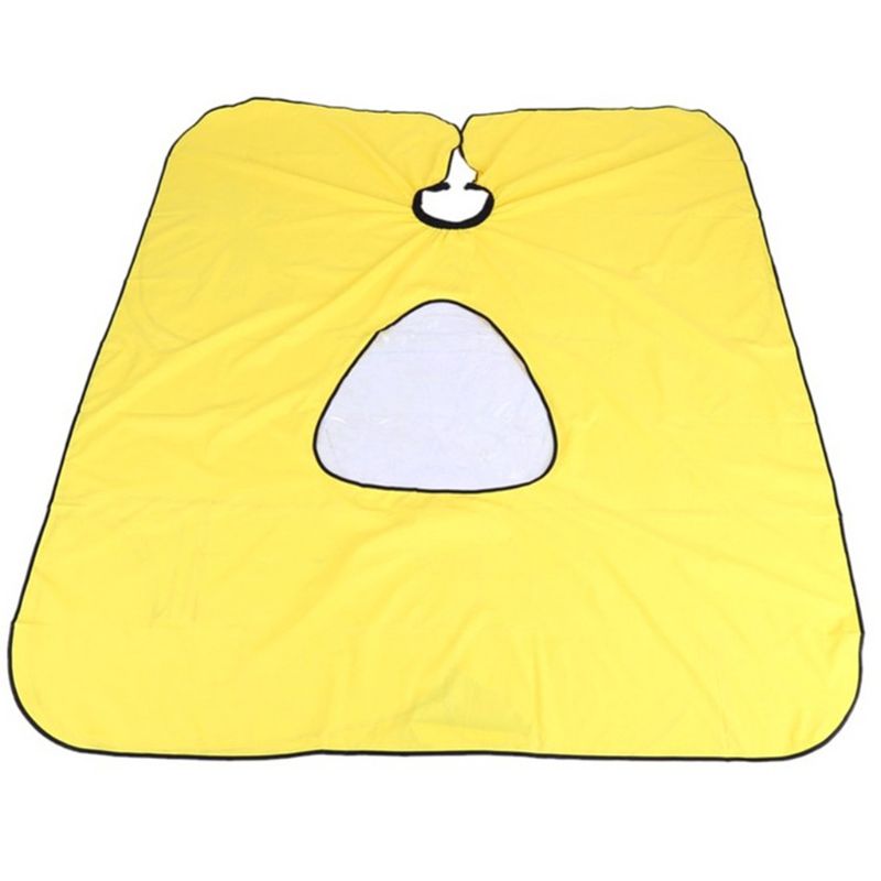 Kids Adult Hairdressing Apron Household Hairdressing Shawl Waterproof Apron: Yellow