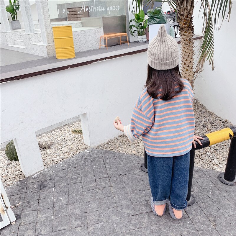 Baby truien gestreepte meisjes sweatshirts kinderen hoodies tops kindermeisjeskleding herfstkleding 1-6y