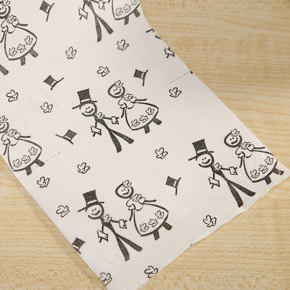 Printing Roll Paper Bath Unique Wedding Toilet High Water Absorption Paper for Household Bedroom WC Tissue Decor