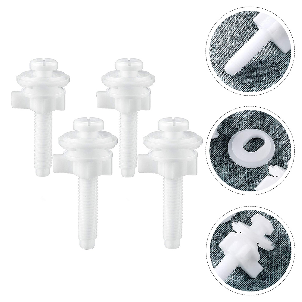 4pcs Toilet Screw Accessories Toilet Seat Lid Screw Fixators Toilet Accessories: Default Title