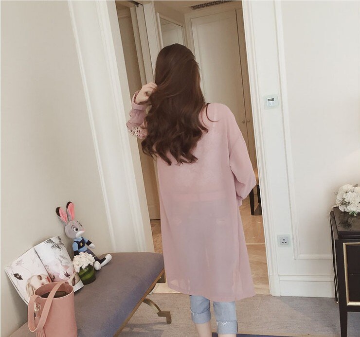 Zomer Vrouwen Blouses Leisure Losse Flare Mouwen Chiffon Borduurwerk Blouses Zon Kleding BS195