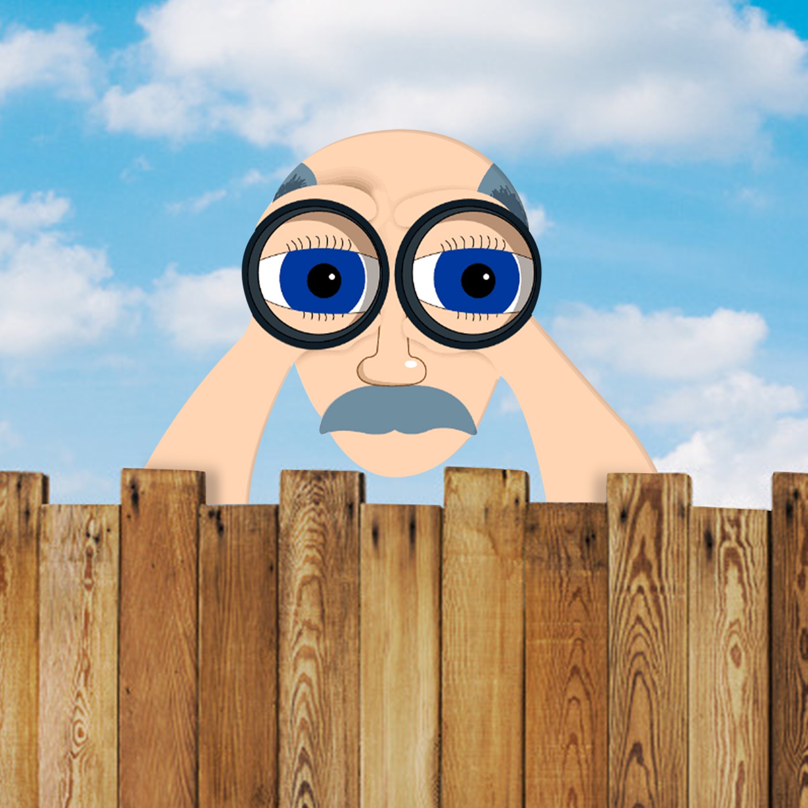 Garden Decoration Outdoor Binocular Spying Fence Peeker Yard Art Garden Nosy Neighbor Couple Décoration De Jardin