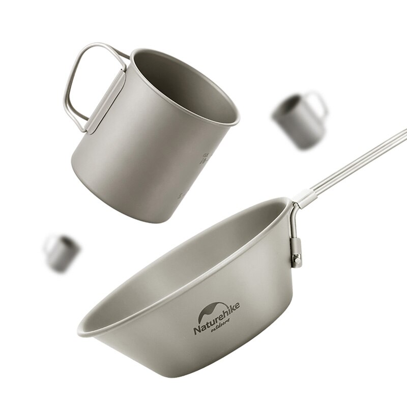 Naturehike NH20CJ005 Outdoor Lightweight 200ml 300ml 450ml Titanium Folding Water Cup Bowl For Camping Hiking Backpacking