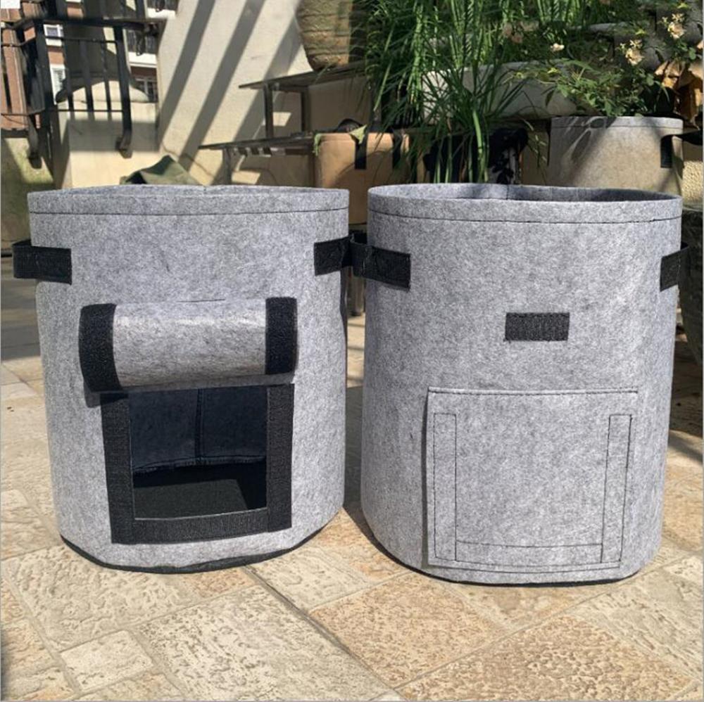 3 größe Anlage Wachsen Taschen hause garten Kartoffel topf gewächshaus Gemüse Wachsenden Taschen Feuchtigkeitsspendende jardin Vertikale Garten Tasche sämling: grau(25x30cm(4gal)
