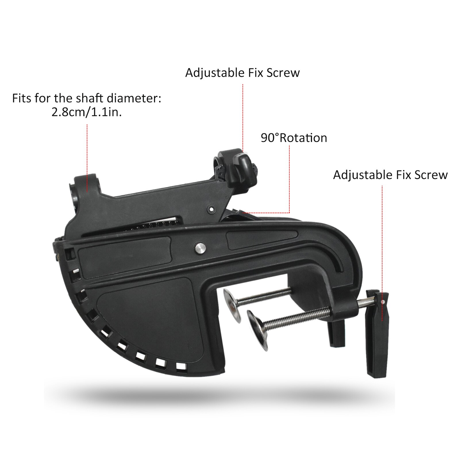 Kit de charnière de support de moteur électrique hors-bord, convient aux moteurs électriques de 1 1/8 pouces (2.8cm) de diamètre 28lb 36lb 46lb 50lb