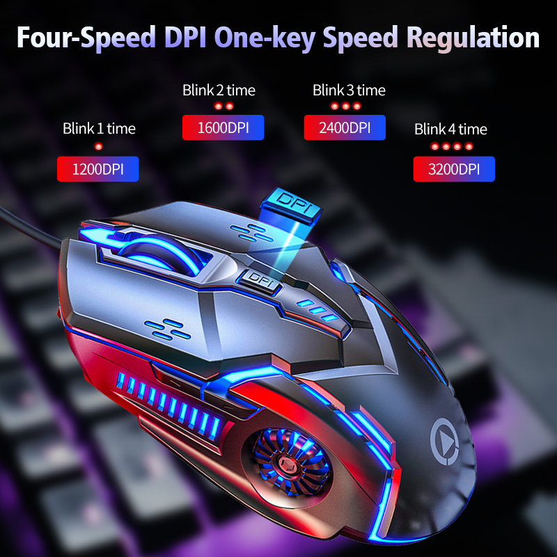 Gamer Gaming Mouse 6D 3200DPI Luminous Adjustable USB Computer Mice LED Silent Mouse For Laptop PC Mechanical 4 High Speed Mice