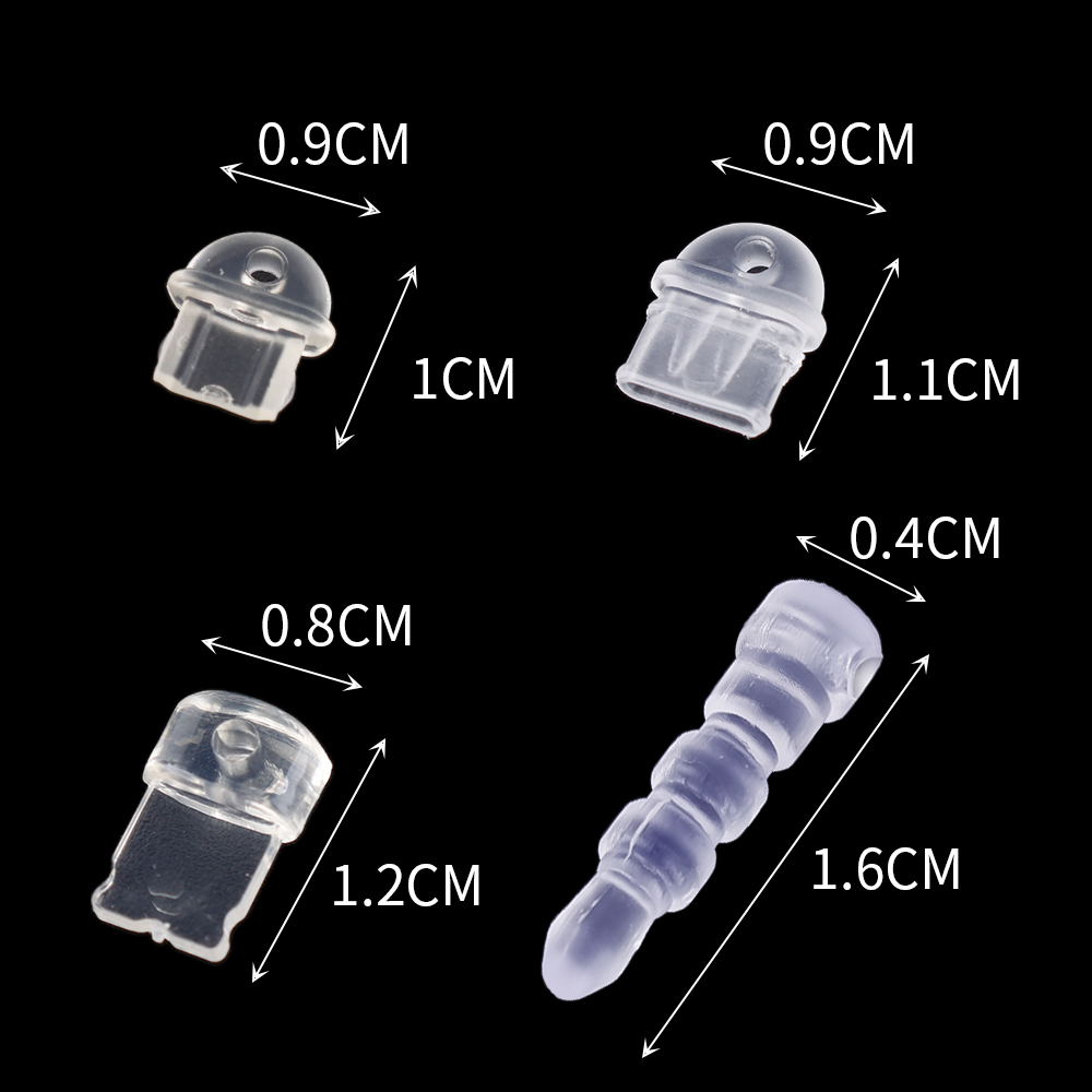 10-1 Uds DIY tapón antipolvo para IPhone tipo C puerto de carga Micro USB tapón antipolvo transparente 3,5mm tapón para conector de auriculares enchufe a prueba de polvo