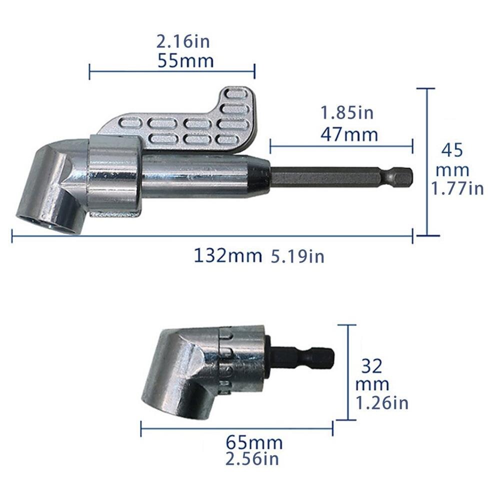 105 Degree Angle Screwdriver Holder Adapter Adjustable Bits Nozzles Angle Screwdriver Tool 1/4 "Inch Neutral /
