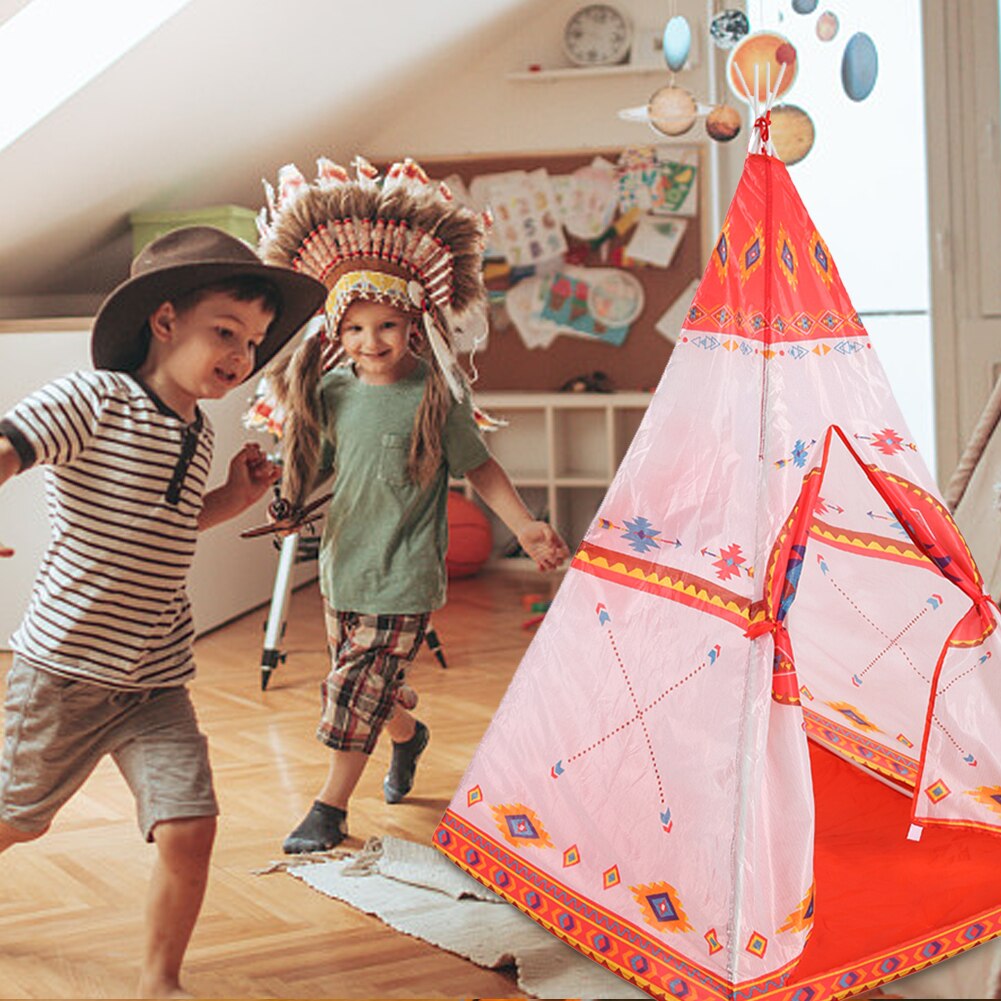 Spielen Haus Zelt Indische Muster Tragbare Faltbare Ethnische Stil Baby Jurte Spielen Zelt Spiel Haus Baby Kinder Kinder Mädchen