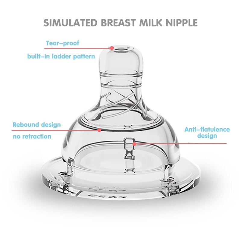Biberón de 120ML para bebé, botella de leche para recién nacido de 0 a 12M, biberón de cristal de alimentación, biberón de leche materna, Madeira, 2 uds.