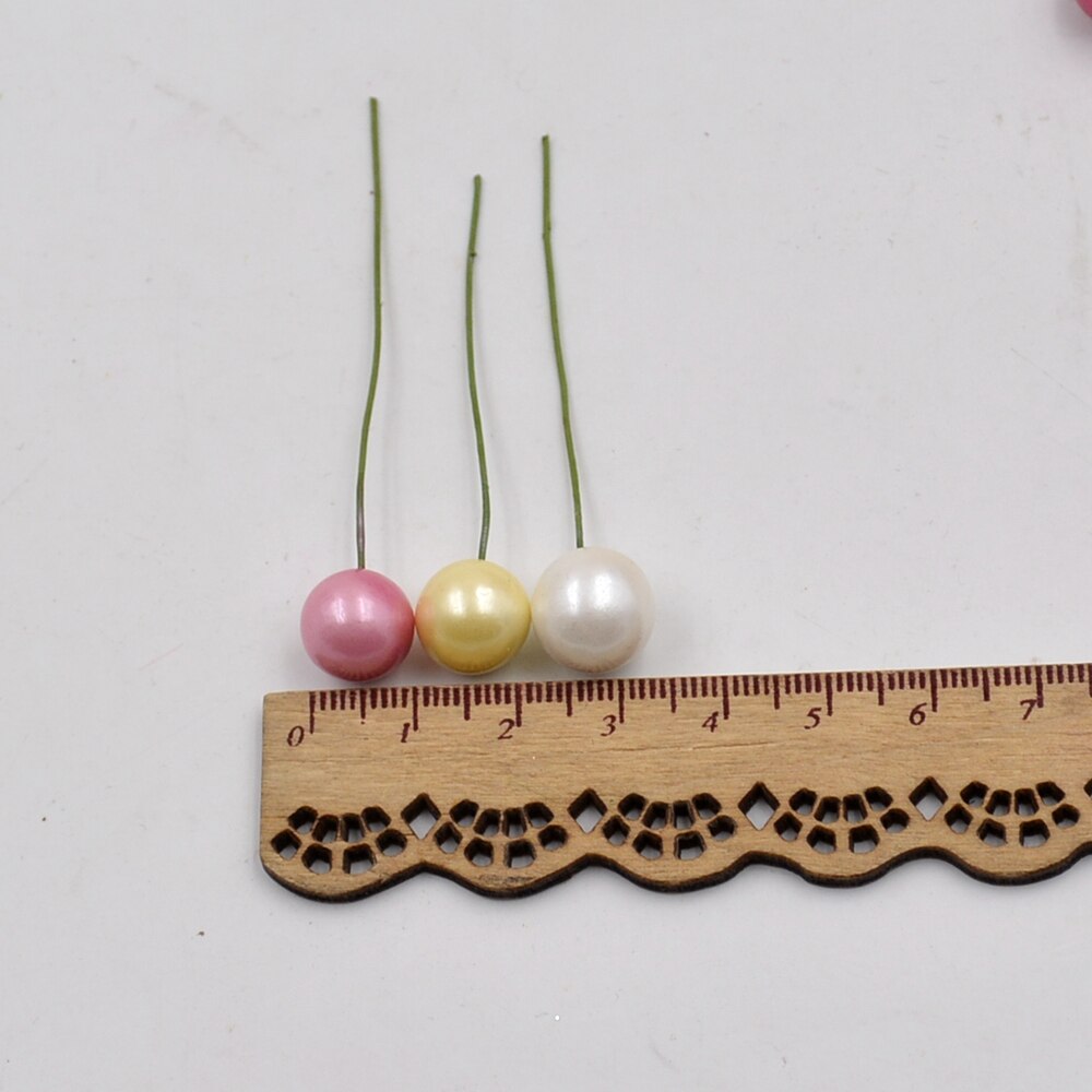 Perles en plastique, 40 pièces, fleurs de baca, étamine artificielle, pour décoration de mariage, bricolage, Scrapbooking, couronne décorative, fleurs de pistel