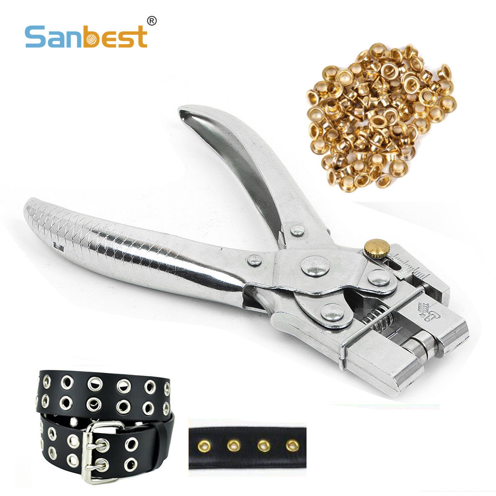 Sanbest Plier Cloth Punch Eyelet Button Leather Card Shoe Grommet Bag Belt Setter Rivet Snap Canvas Household Pincer AT00007
