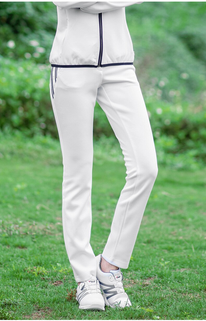 PGM – ensemble pantalon de Golf pour femmes, veste à manches longues, fermeture éclair complète, élastique, Slim Fit, pantalon de Golf, costume de sport en plein air décontracté: Pant / XS