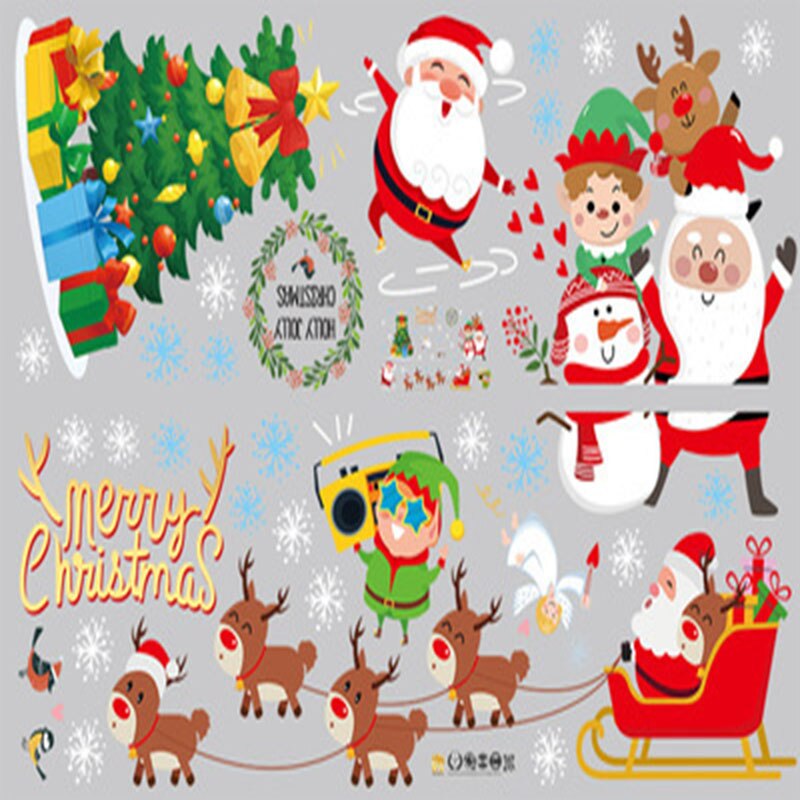 Christmas decorations scene layout decoration stickers window glass window stickers wall stickers