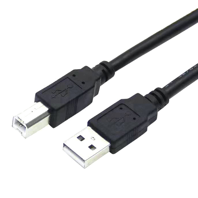 Black USB Printer Cable USB 2.0 Type A Male To Type B Male Printer Scanner Cable