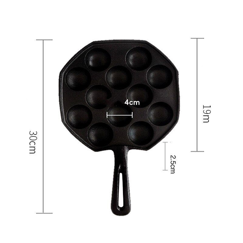 Hole Cast Iron Uncoated Nonstick Octopus Ball Takoyaki Maker Meatball Mold Cake Baking Pan Bakeware Tool BBQ Plate Cooking Pot