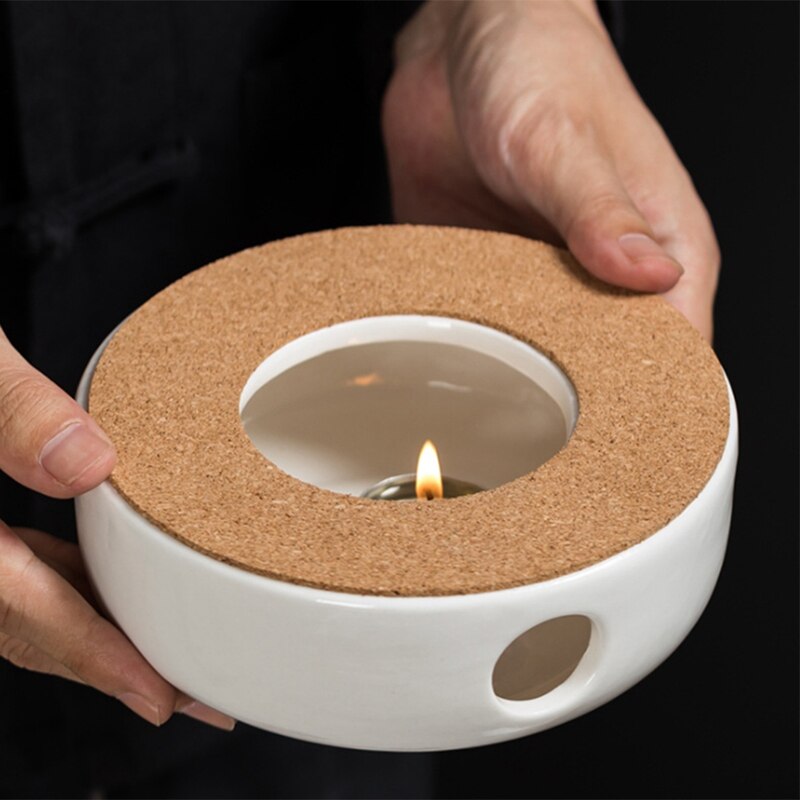 Mini Portable Ceramic Teapot Holder Base Teapot Warmer Insulation Base Coffee Water Warmer Candle Holder Tea Accessories