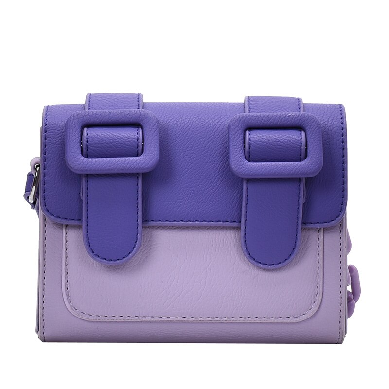 Contrast color Leather Crossbody Bags For Women Travel Handbag Simple Shoulder Messenger Bag Ladies Cross Body Bag