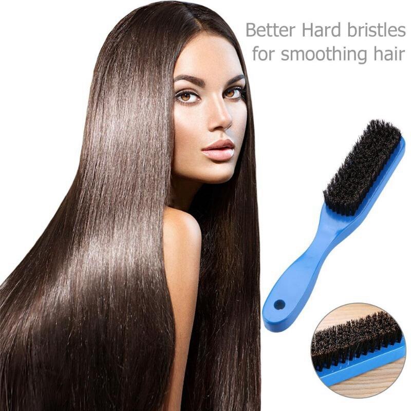 Cepillo de pelo con mango de loto rojo + cerdo, peines de cerdas de jabalí duros para hombres y mujeres, cepillo para peinado de pelo y barba
