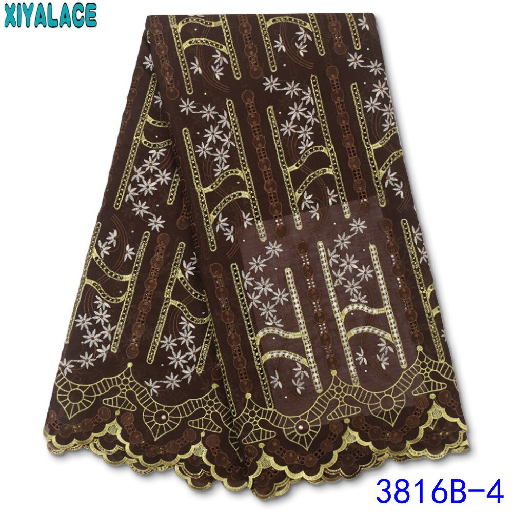 Swiss Voile Lace in Switzerland   African Cotton Swiss Voile Lace Fabric Embroidery Lace with Stones KS3816B: picture 4