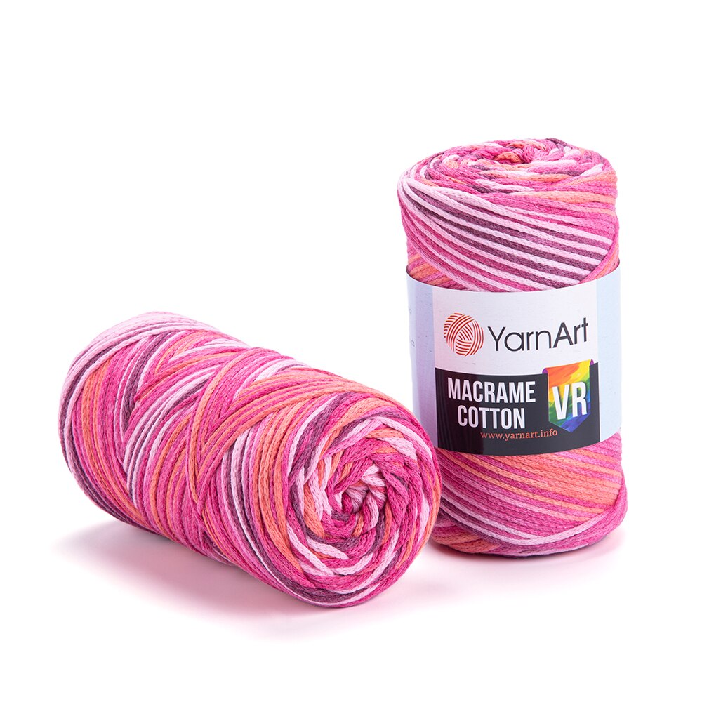 Yarnart Macrame COTTON VR Yarn 250gr 225mt Hand Knitting Crochet Gradient Rainbow Variegated Rope Bag Purse Table Runner Rug DIY