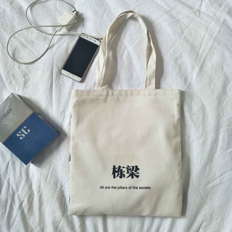 Women Canvas Shopping Bags White Foldable Cloth Cotton Bag Female Tote Shoulder Bag Reusable Eco Shopper Bag Bolsa Feminina