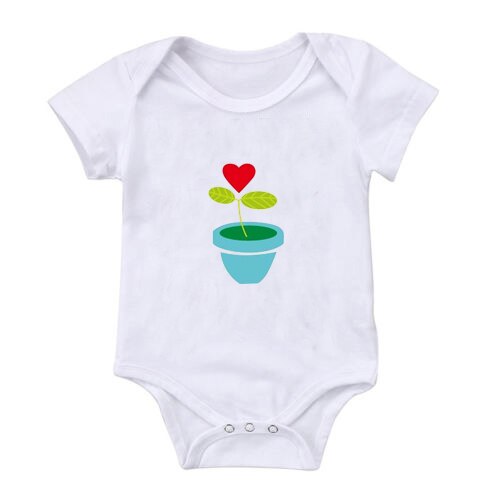 Plants Love Print Baby Onesie Cotton Newborn Baby Girl Boy Short Sleeve Romper Summer Baby Clothes 0-24M