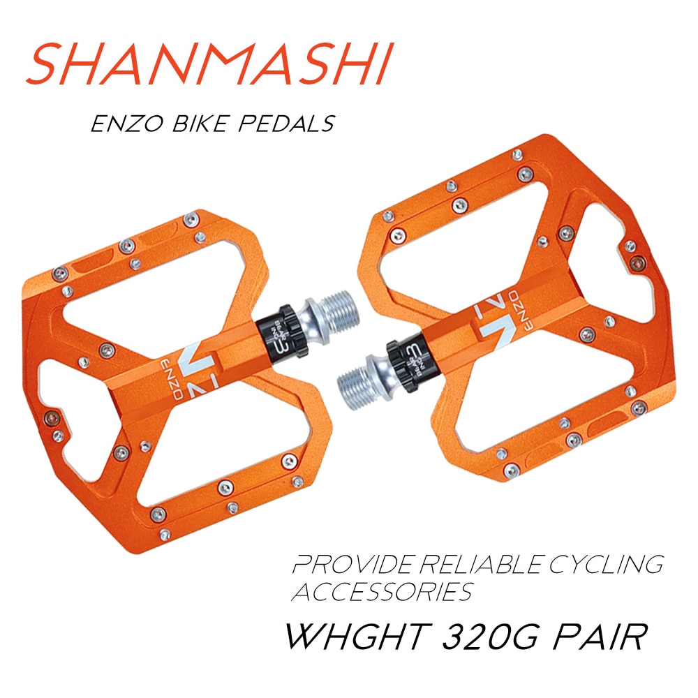 SHANMASHI ENZO Flat Foot Ultralight Mountain Bike Pedals MTB Aluminum Sealed 3 Bearing Anti-Slip Bicycle Pedals Bicycle Parts