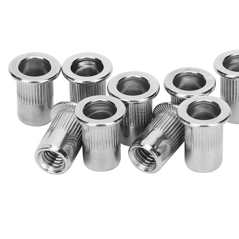 50pcs 6 Rivet Nuts, Stainless Steel Threaded Insert Nut Rivnuts