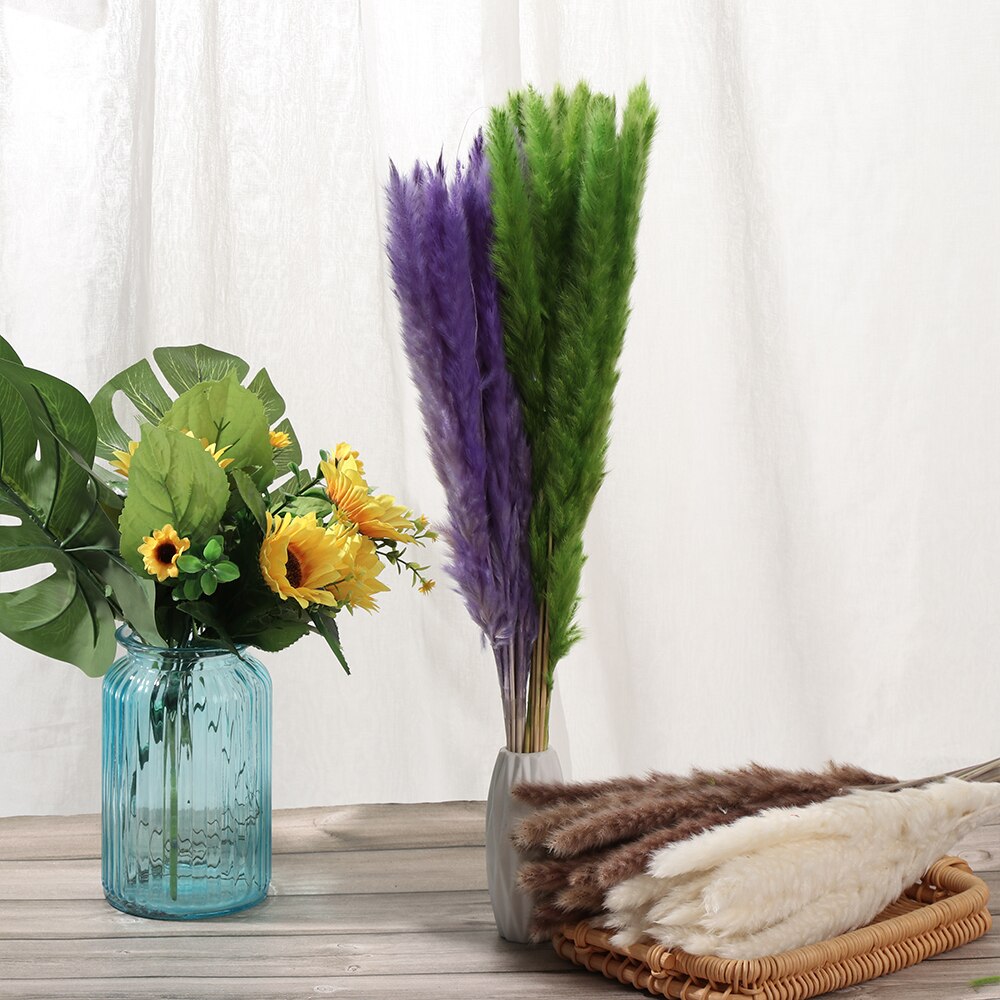 15/25 sztuk trzciny naturalne pszenicy kwiat bukiet suszone Pampas ślubny kwiat bukiet bukiety Bulrush dla Home Decor materiały ślubne