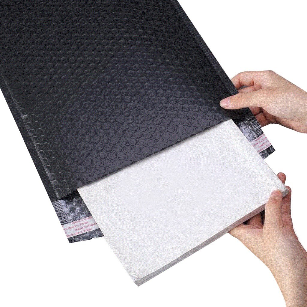 50pcs/Lot Black Paper Bubble Envelopes Bags Mailers Padded Document Magazine Envelope Bubble Wrapping Mailing Bag