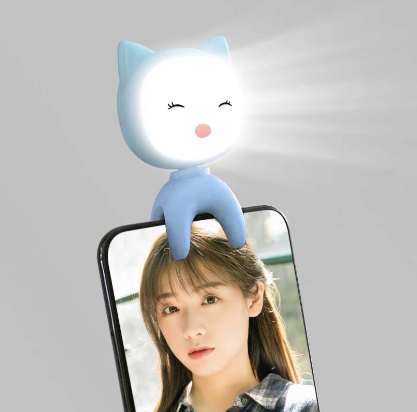 USB Charge Led Selfie Ring Light Mobile Phone Lens LED Selfie Lamp Ring for iPhone for Phone Selfie Light: Blue  