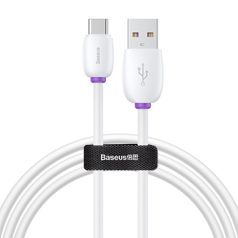 Baseus 5A Tipo C Cabo de Carregamento Rápido-Tipo c Cabo USB Para Huawei Companheiro 20 P30 P20 Pro Lite Carregador Xiaomi mi 9 Samsung S10 USB-C: White