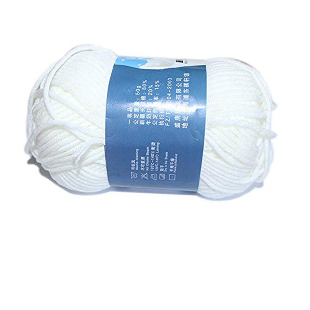 7 Shares Multi Color Cotton Silk Knitting Yarn Soft Warm Baby Yarn For Hand Knitting Thread Supplies: milky