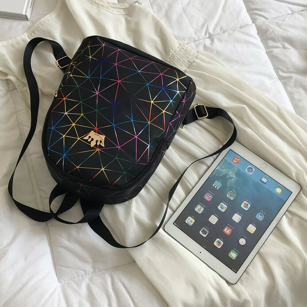 Women Mini Backpack PU Leather Shoulder School Rucksack Ladies Girls Travel Bag: Black