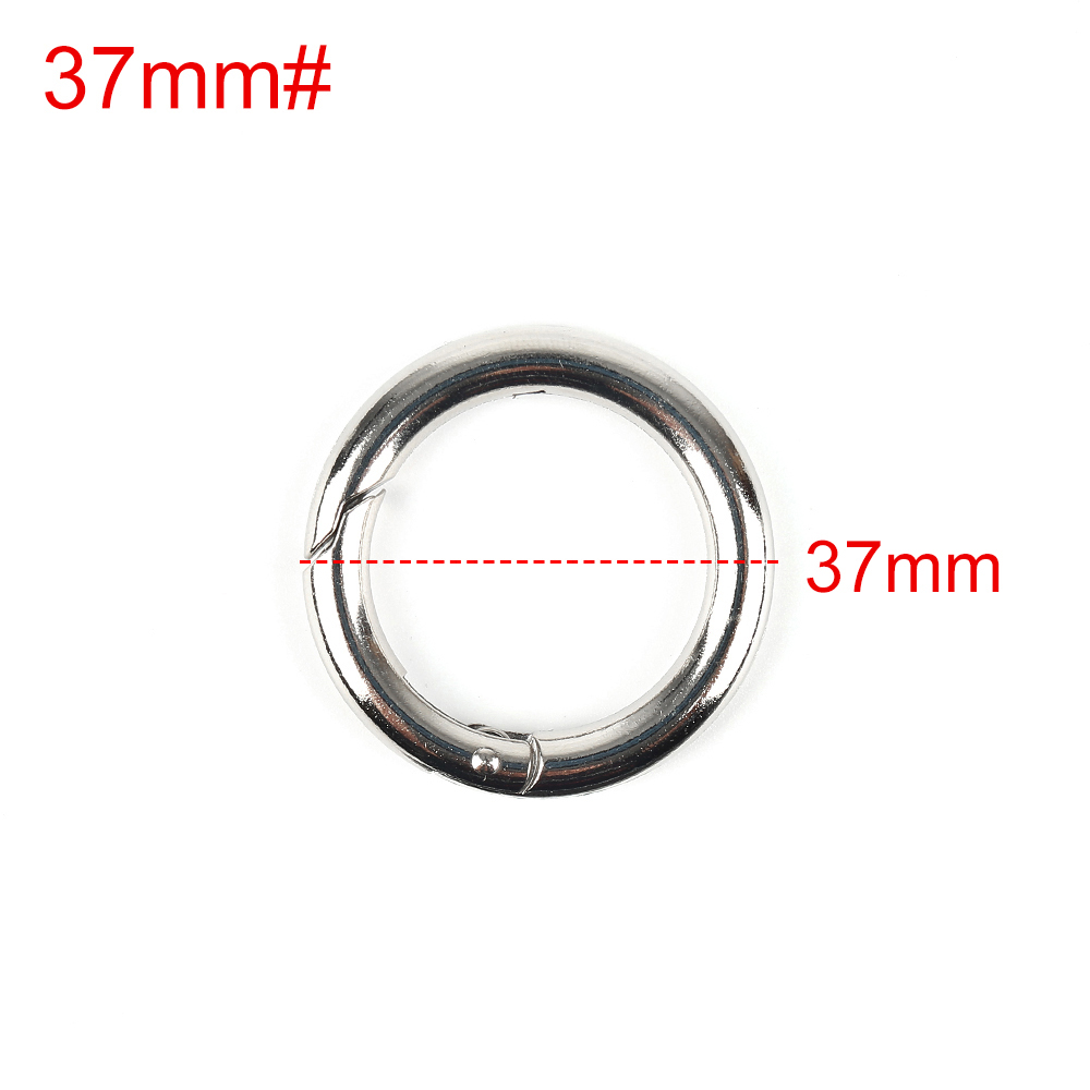 2PCS Circle Round Carabiner Camping Spring Snap Clip Hook Keychain Camping Climbing Carabiner Hiking Accessories Outdoor Tools: 37mm
