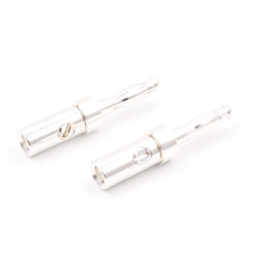 Viborg Banana Plugs - 4 pcs - Silver-Plated - Audio Speaker Cable Adapter