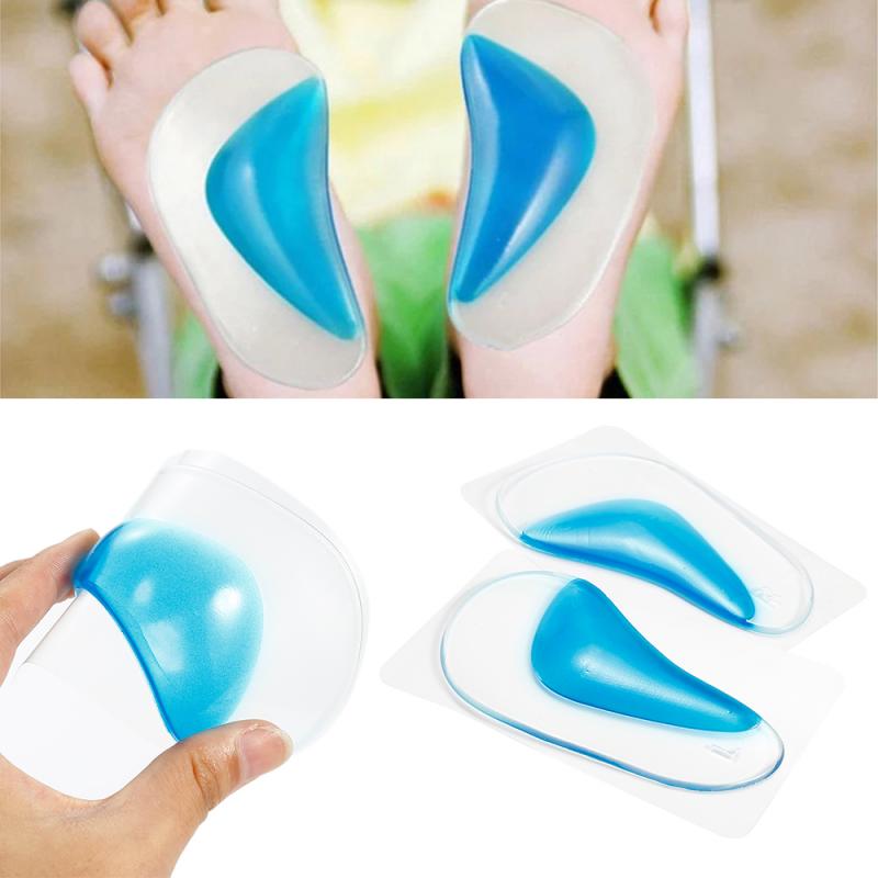 1 par de niños ortesis plantilla para pie plano zapato Corrector cojín plantilla soporte arco insertar de Gel de silicona ortopédicos almohadilla para pie cuidado