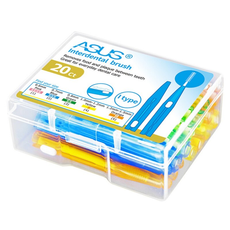 20 Pcs/Pack Push-Pull Interdental Brush Gum Interdental Tooth Brush Orthodontic Wire Brush Toothbrush Oral Care Toothpick
