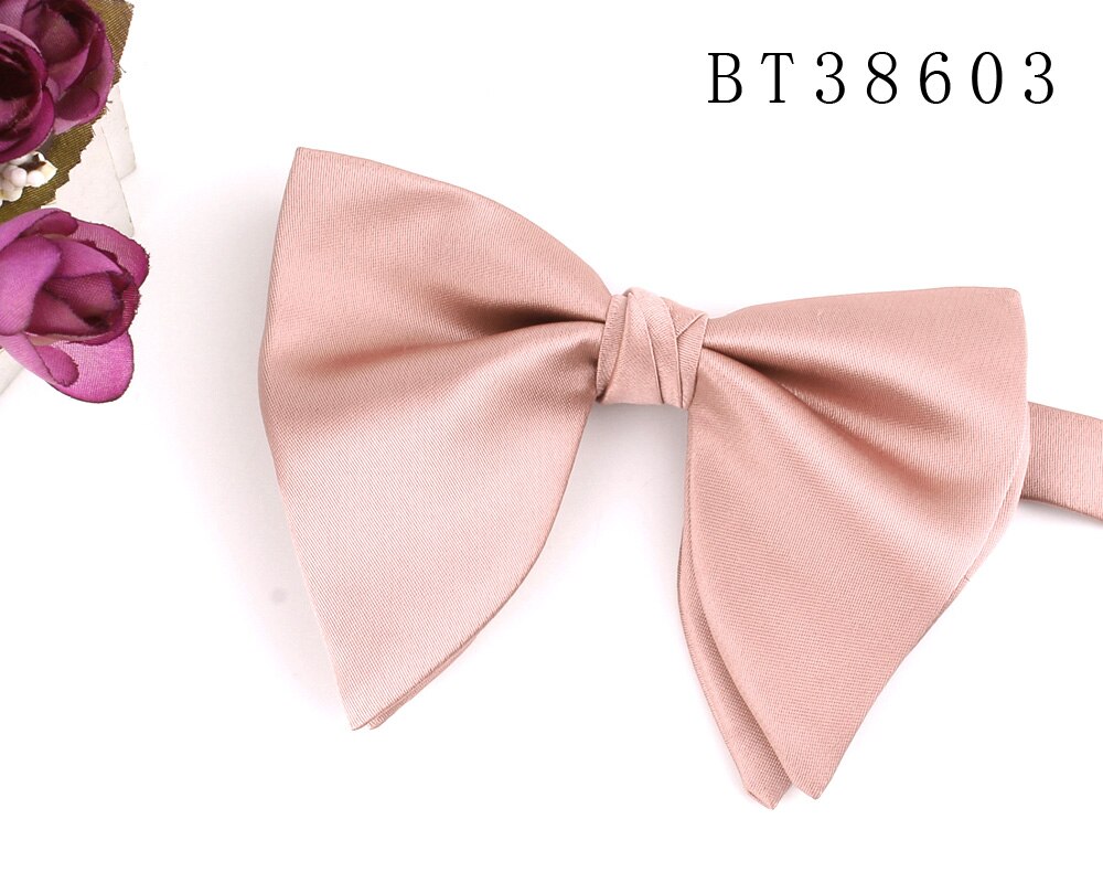 Pajarita de gran tamaño para hombre y mujer, lazo grande con nudo para adulto, corbatas sólidas para hombre y mujer, pajaritas marrón óxido para el novio: BT38603