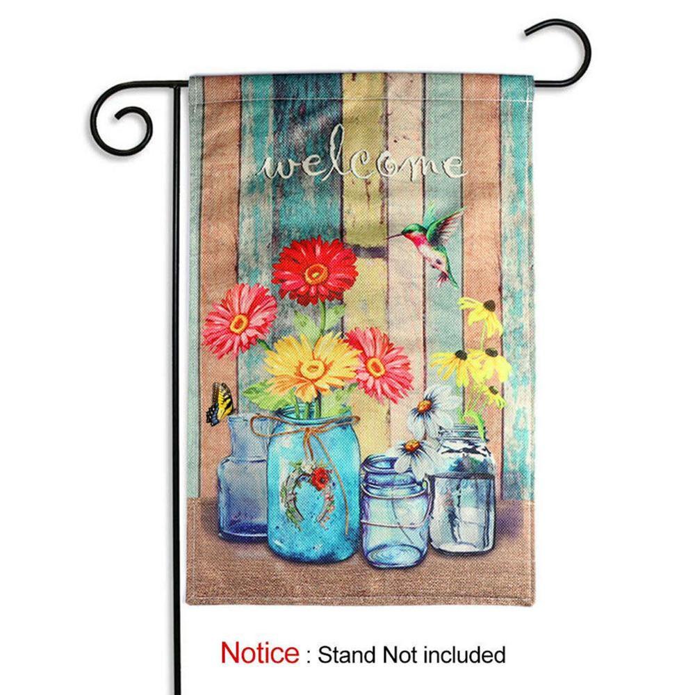 Zomer Lente Jute Tuin Vlag Dier Welkom Outdoor Decor Yard Met Huis Hoge Vlaggen Tuin Vlag T8M4