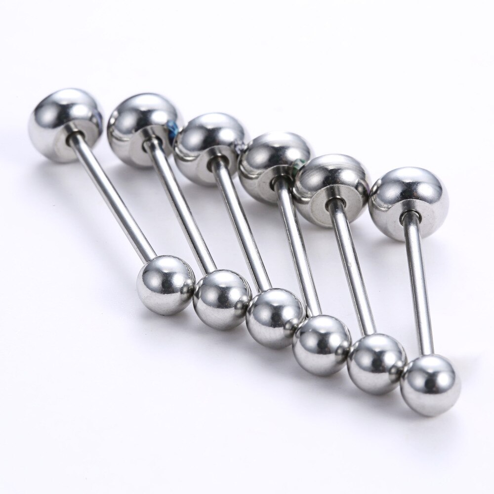 6 Stks/set Rvs Tong Piercing Set Langue Piercing Tong Stud Ring Ballen Voor Vrouwen Tong Bars Barbell Lichaam Sieraden