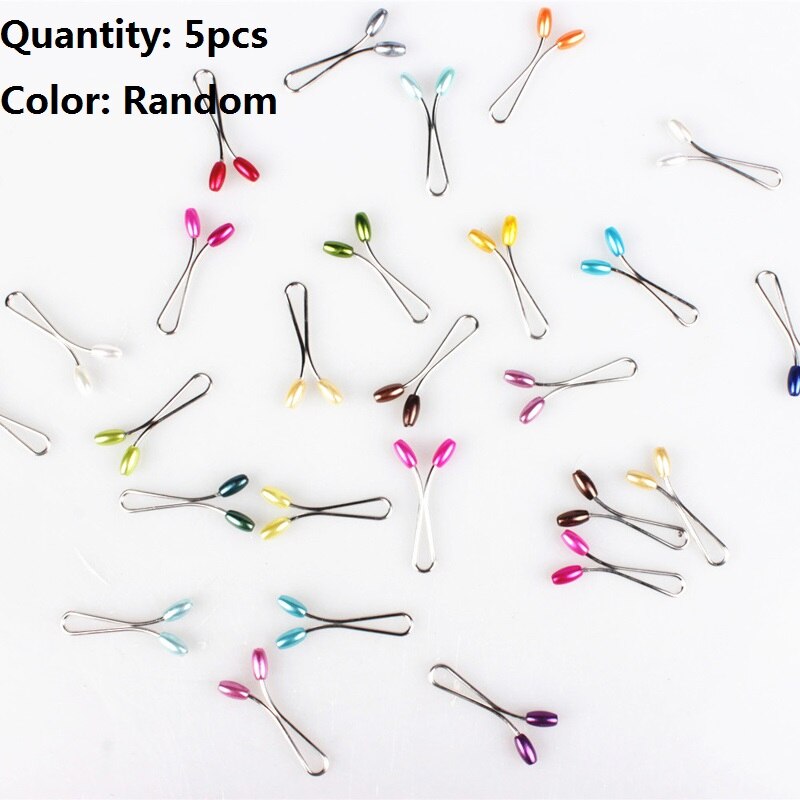 5 stücke Perle Clip Schal Stift Kopftuch Schal Schal Zubehör Dame Muslim Schal Clips Neue Moslemisches Hijab Schal Stift: Ramdom-B