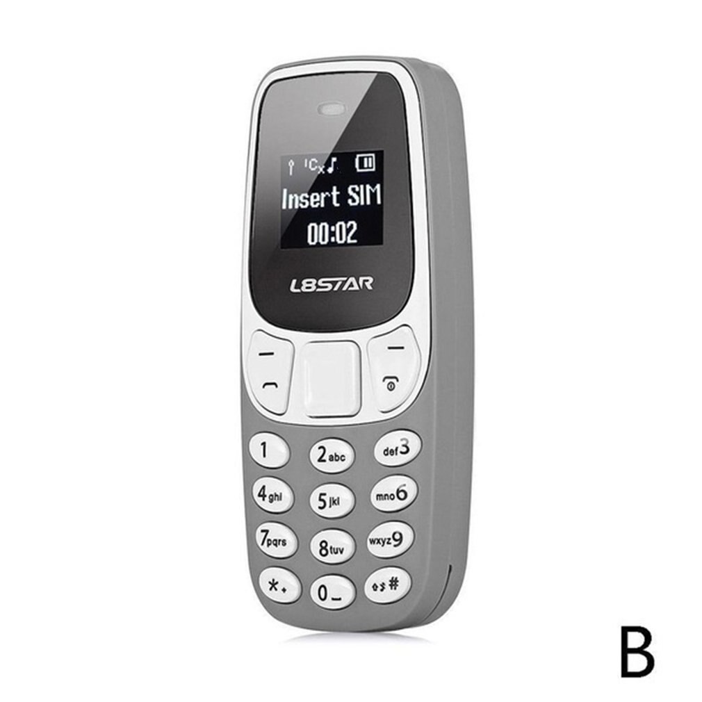 Mini teléfono móvil pequeño portátil, GSM, Dual Sim, BM70, varios idiomas: Gris