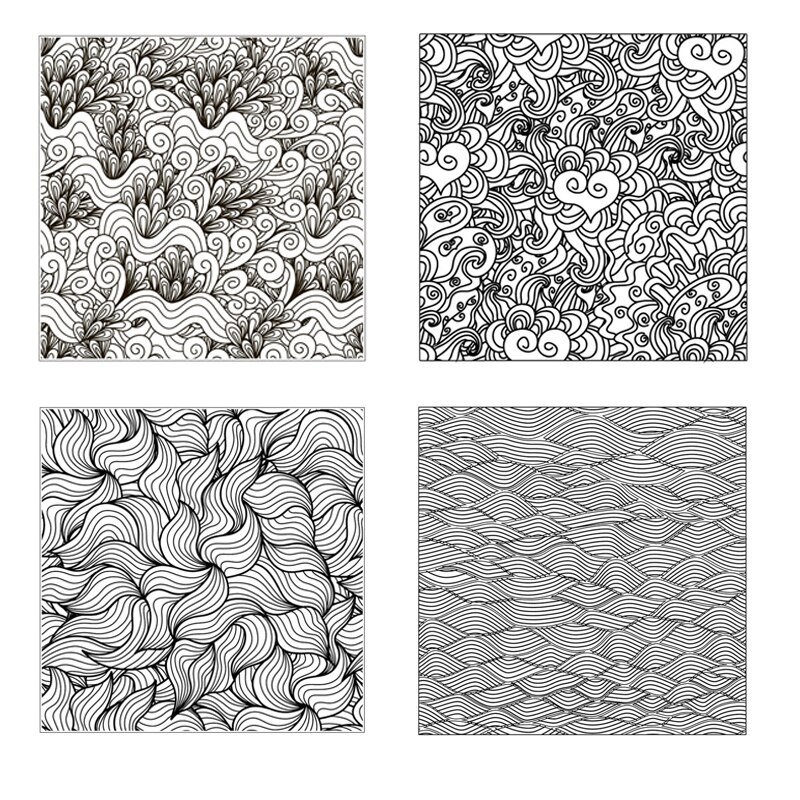 Polymer Ton Textur Stempel Blätter Linderung matt Wolke/Blume/Wasser fließen/Welle/Mandala aufbringen DIY individuelle Keramik Handwerk