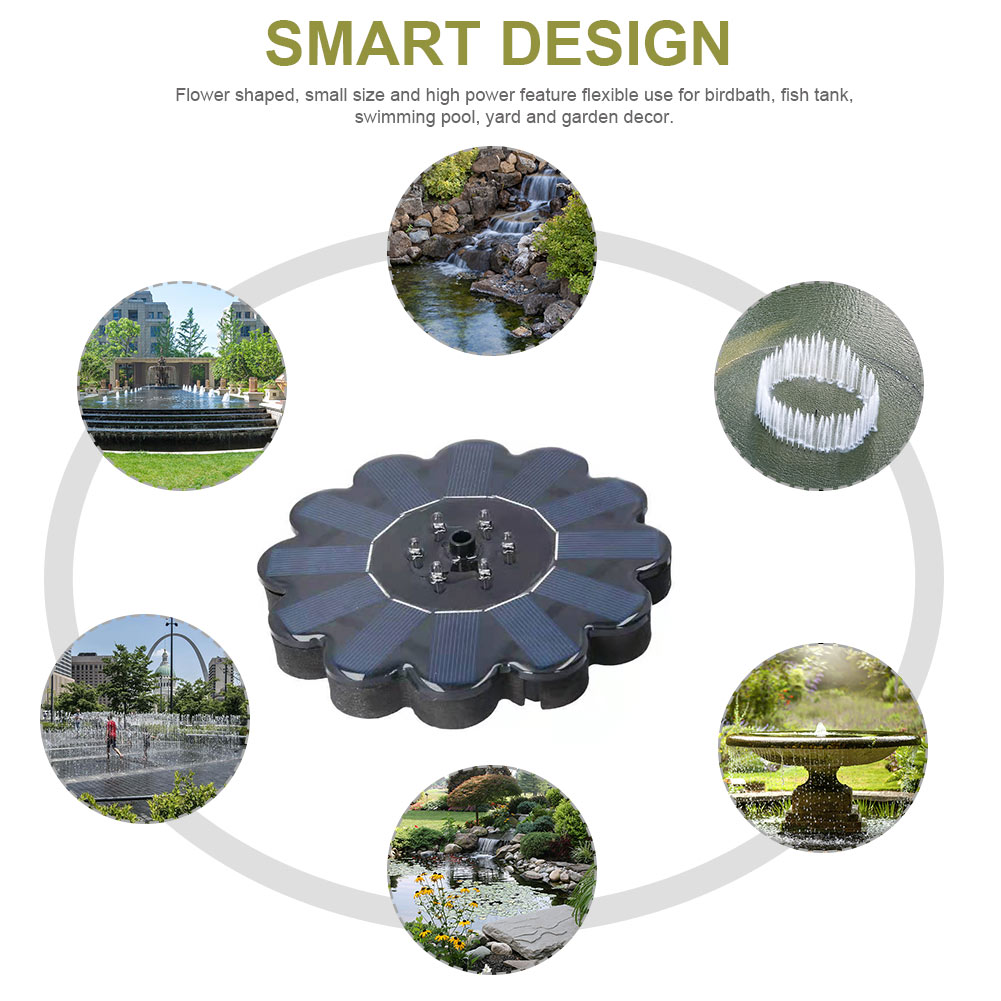 Pool Solar Water Fountain Easy Install Garden Backyard For Bird Bath Flower Shaped Outdoor Clearance Multifunction 16cm Floating