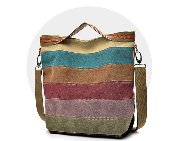 Casual damestas, #39 canvas schoudertassen, messengerbag met grote capaciteit en meerdere compartimenten 2022 gestikte canvas tas: Default Title