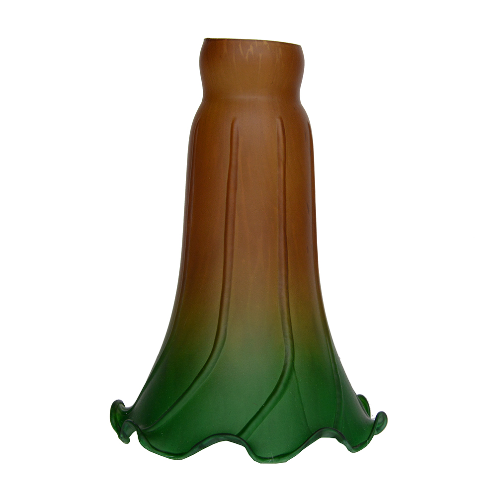 Pond Lily Lamp Shade Glass Lampshade 4" Wide 6" Tall 1.5" White Blue Rosy Yellow Green Peach Purple Amber Pink: light green