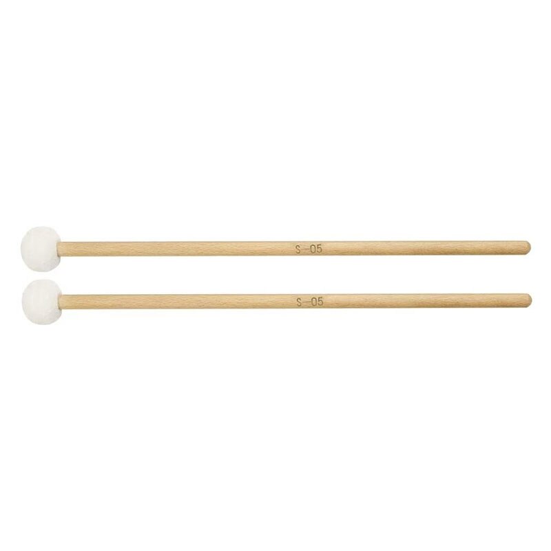2 Pair 15 Inch Wood Handle Mallets Timpani Stick Multi-Purpose Felt Mallet Soft, Good Percussion Accessories