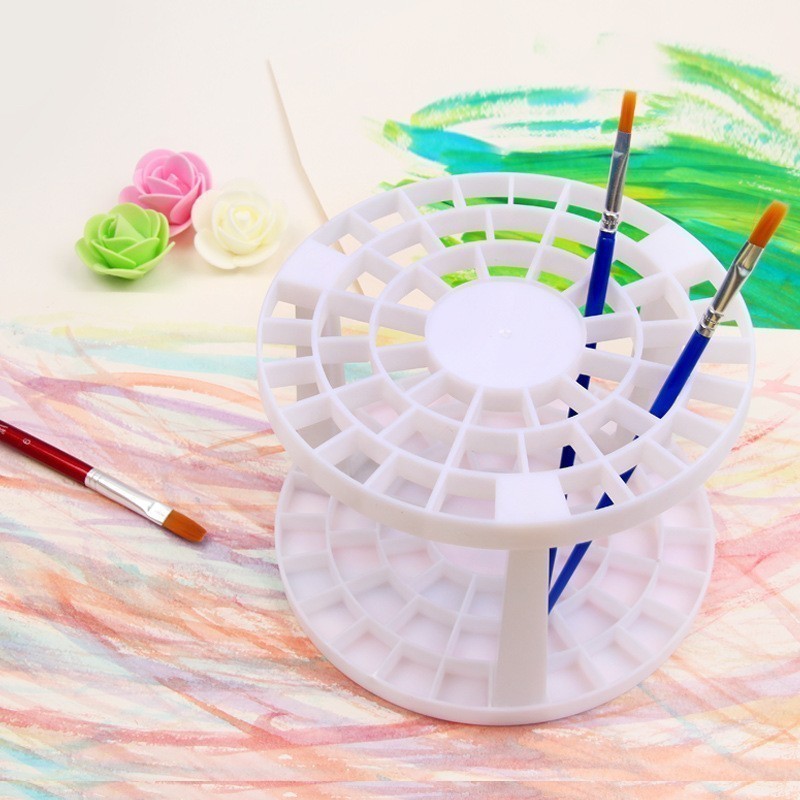 Oil Watercolor Paint Brush Pen Holder 49 Holes Art Supplies Acrylic Painting Drawing DIY Brush Holder For Artist 03172